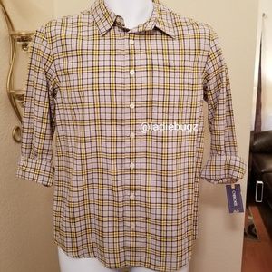 Cherokee Gray, Black, Gold, White Plaid